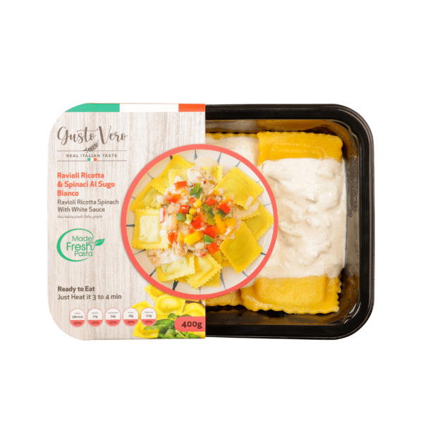 RAVIOLI RICOTTA SPINACH WITH VEGGIE SAUCE